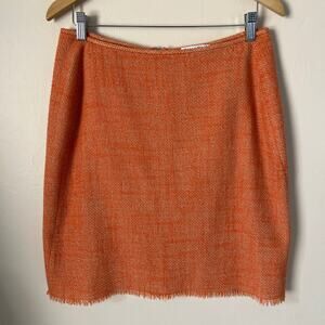 Tahari Orange Wool Blend Skirt Size 10